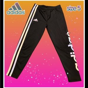 ADIDAS black and tye die striped track PANTS size 5